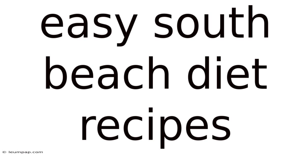Easy South Beach Diet Recipes Easy South Beach Diet Recipes