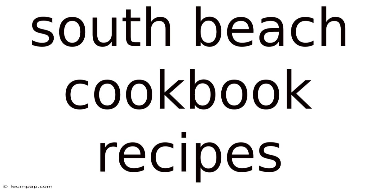 South Beach Cookbook Recipes