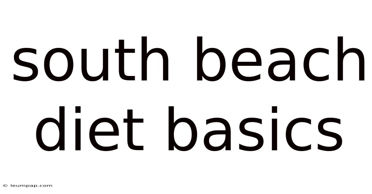 South Beach Diet Basics South Beach Diet Basics