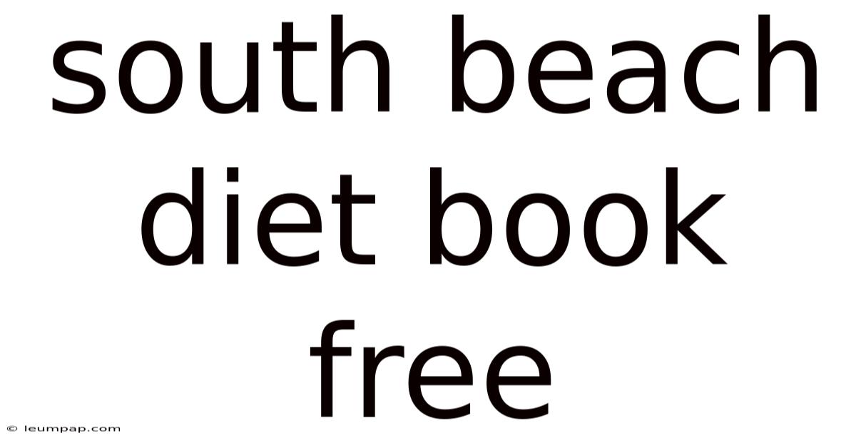 South Beach Diet Book Free South Beach Diet Book Free