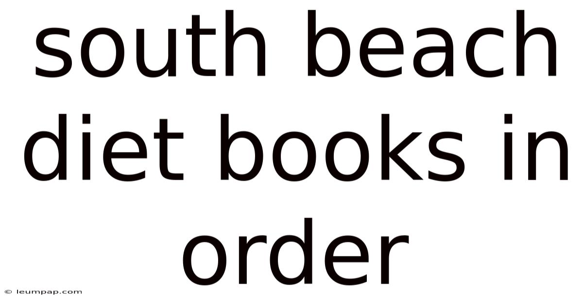 South Beach Diet Books In Order