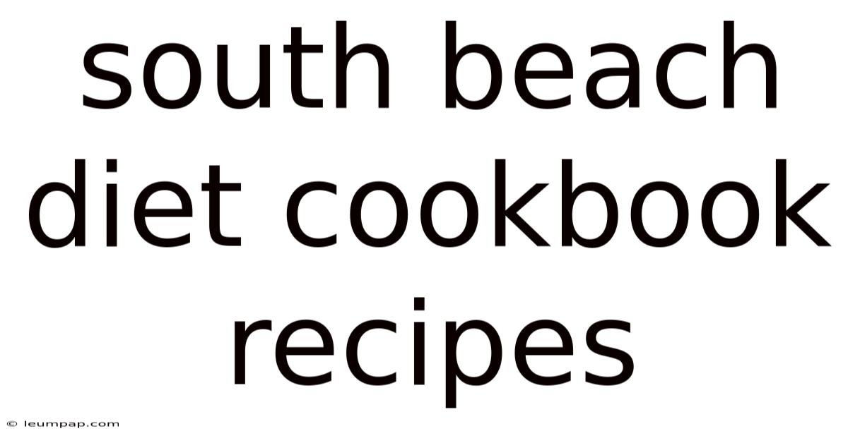 South Beach Diet Cookbook Recipes