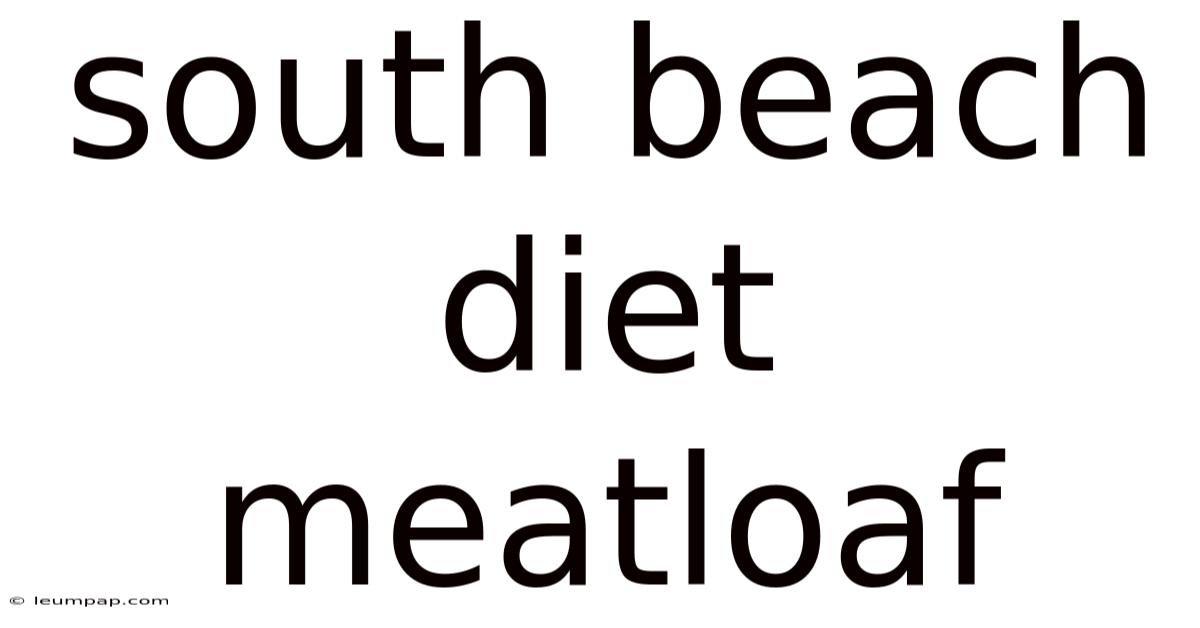 South Beach Diet Meatloaf