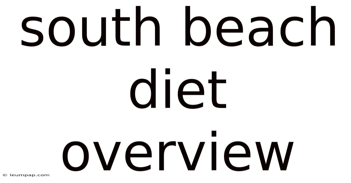 South Beach Diet Overview