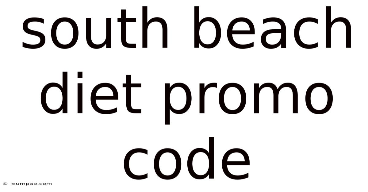 South Beach Diet Promo Code
