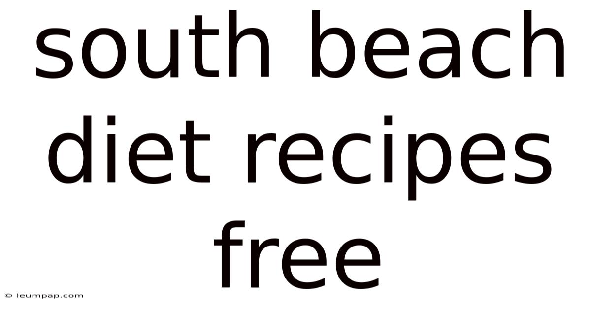 South Beach Diet Recipes Free