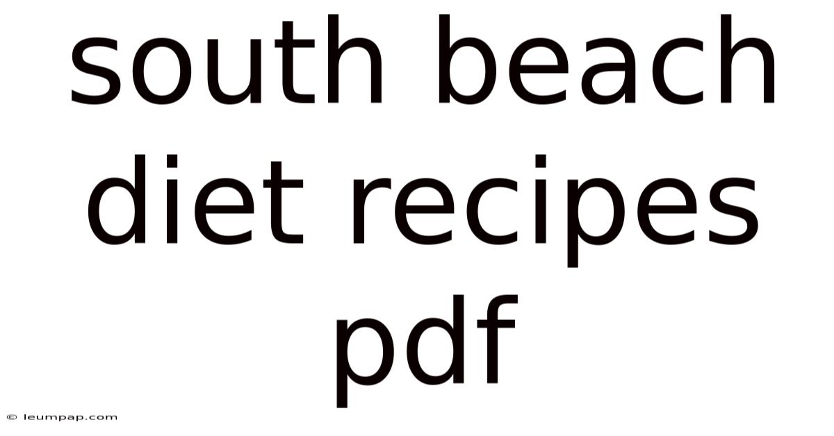 South Beach Diet Recipes Pdf South Beach Diet Recipes Pdf