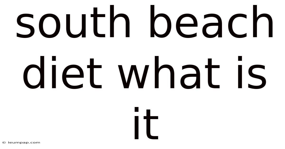 South Beach Diet What Is It South Beach Diet What Is It