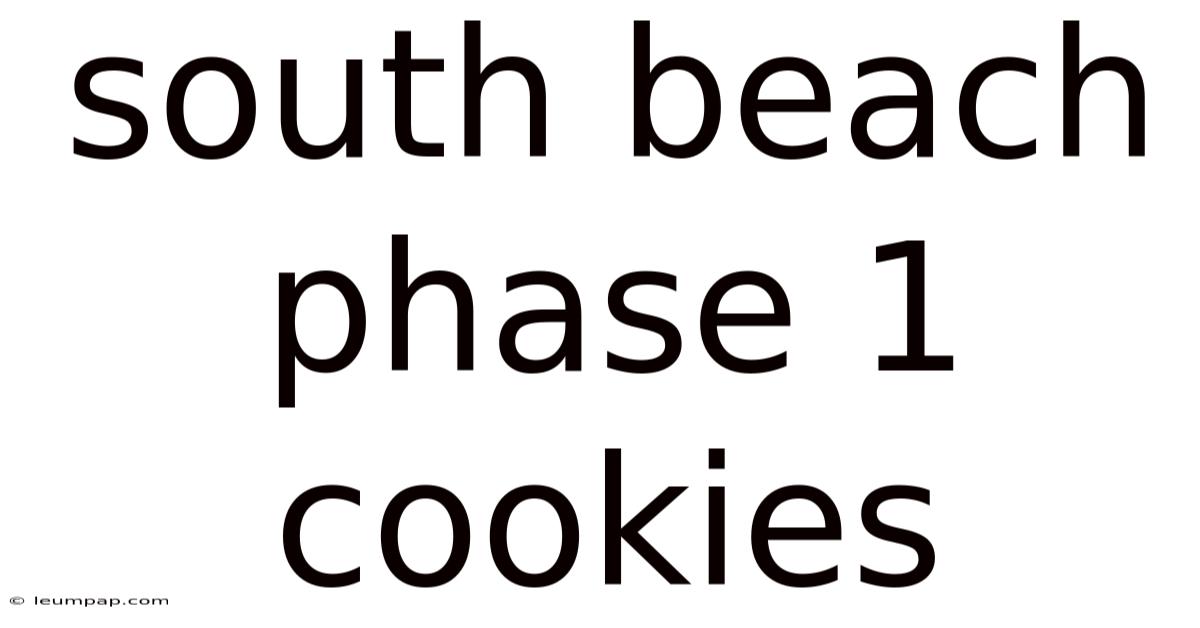 South Beach Phase 1 Cookies South Beach Phase 1 Cookies