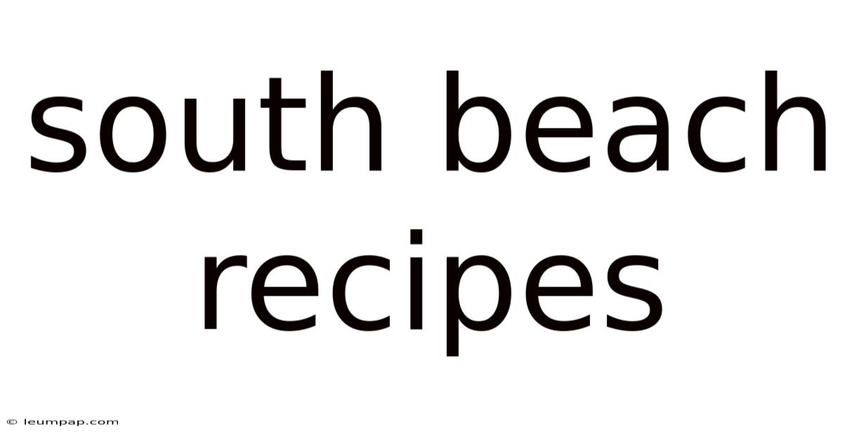 South Beach Recipes